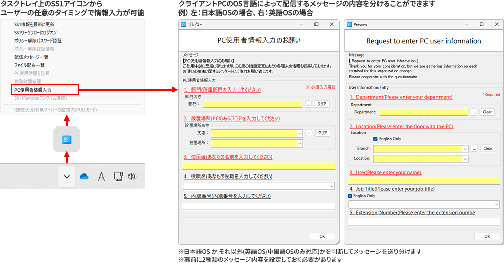 SS1管理画面イメージ画像（PC使用者情報入力）