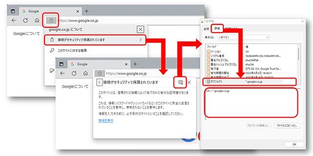 Googleの証明書内容確認図