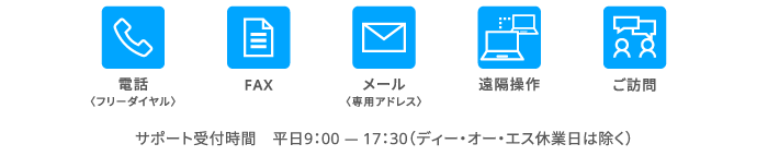 豊富なサポート受付方法